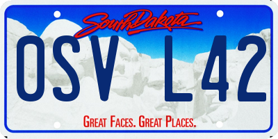 SD license plate 0SVL42