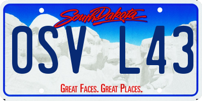 SD license plate 0SVL43
