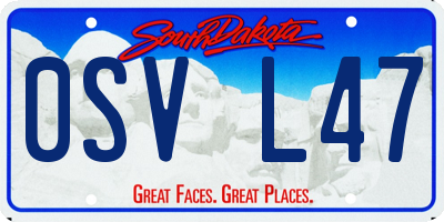 SD license plate 0SVL47