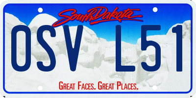 SD license plate 0SVL51