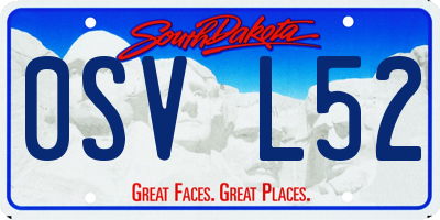 SD license plate 0SVL52