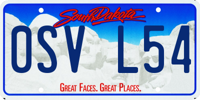 SD license plate 0SVL54