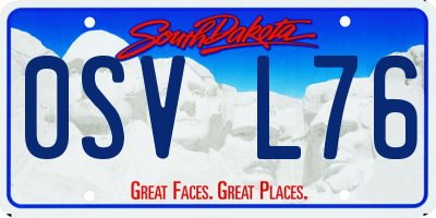 SD license plate 0SVL76