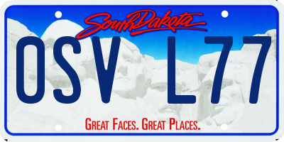 SD license plate 0SVL77