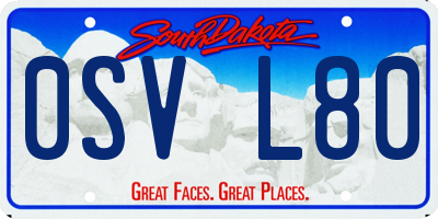 SD license plate 0SVL80