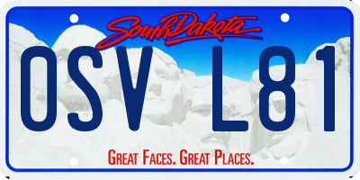 SD license plate 0SVL81