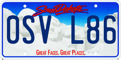 SD license plate 0SVL86
