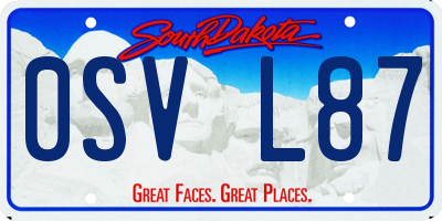 SD license plate 0SVL87