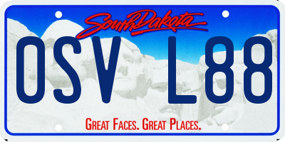 SD license plate 0SVL88