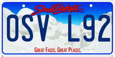SD license plate 0SVL92