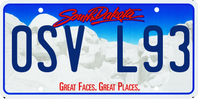 SD license plate 0SVL93