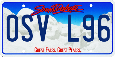 SD license plate 0SVL96