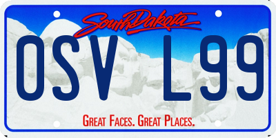 SD license plate 0SVL99