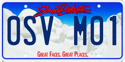 SD license plate 0SVM01