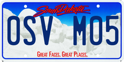 SD license plate 0SVM05