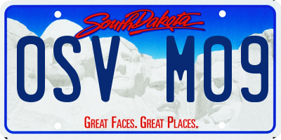 SD license plate 0SVM09