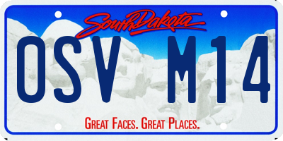 SD license plate 0SVM14