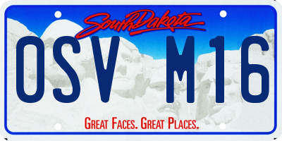 SD license plate 0SVM16