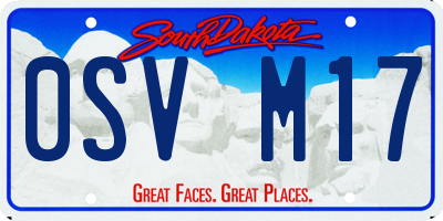 SD license plate 0SVM17