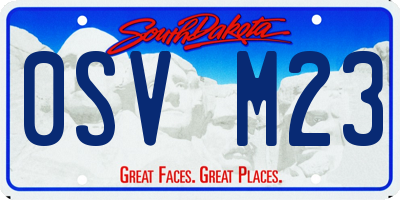 SD license plate 0SVM23