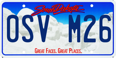 SD license plate 0SVM26