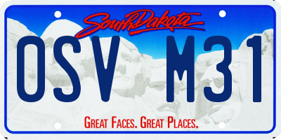 SD license plate 0SVM31