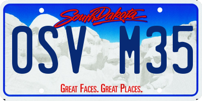 SD license plate 0SVM35