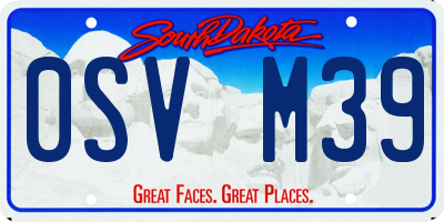 SD license plate 0SVM39