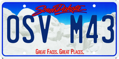 SD license plate 0SVM43