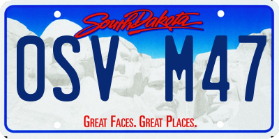 SD license plate 0SVM47