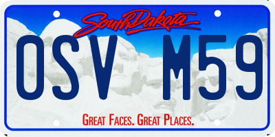 SD license plate 0SVM59