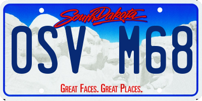 SD license plate 0SVM68