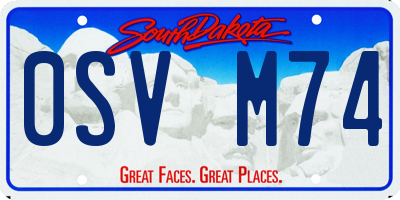SD license plate 0SVM74