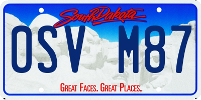 SD license plate 0SVM87