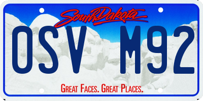 SD license plate 0SVM92
