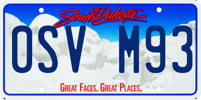 SD license plate 0SVM93