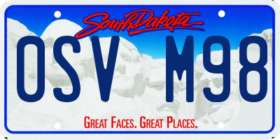 SD license plate 0SVM98