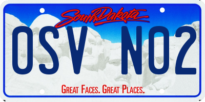 SD license plate 0SVN02