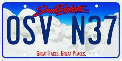 SD license plate 0SVN37