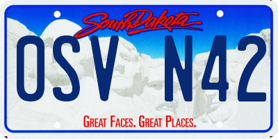 SD license plate 0SVN42