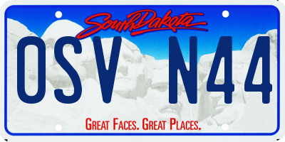 SD license plate 0SVN44