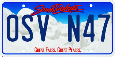 SD license plate 0SVN47