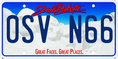 SD license plate 0SVN66