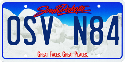 SD license plate 0SVN84