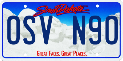 SD license plate 0SVN90