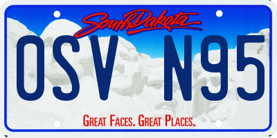 SD license plate 0SVN95