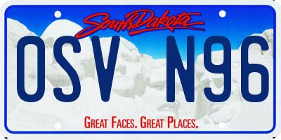 SD license plate 0SVN96
