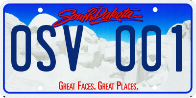 SD license plate 0SVO01