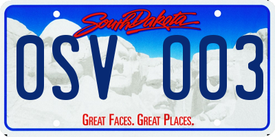 SD license plate 0SVO03