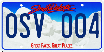 SD license plate 0SVO04